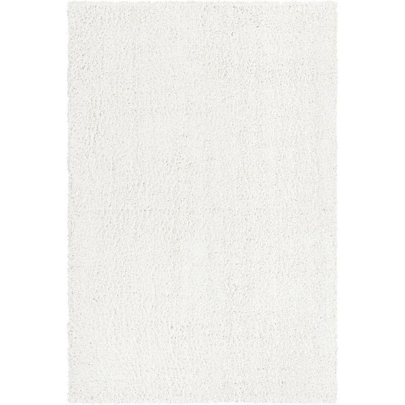 Unique Loom 4' 0 x 6' 0 Davos Shag White Area Rug