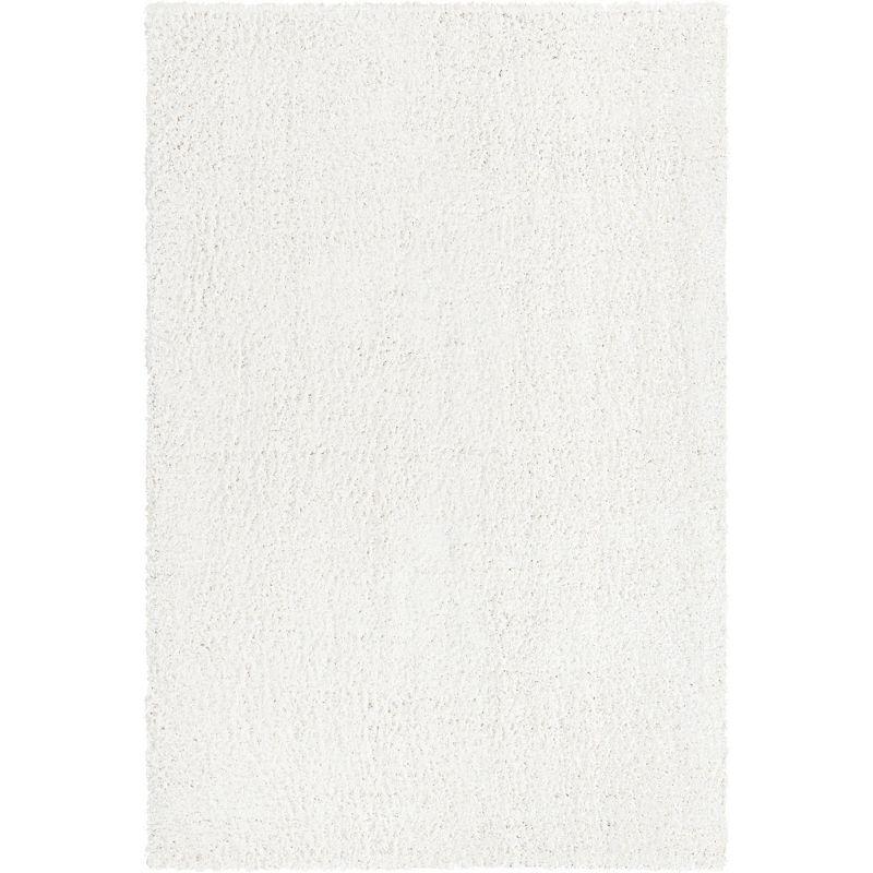 Alpine Ivory Braided Shag 4x6 ft Synthetic Area Rug