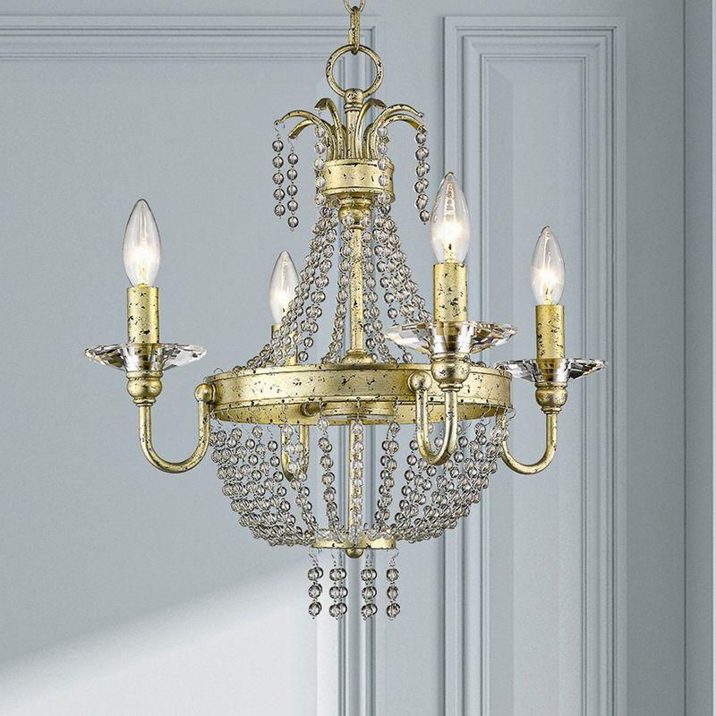Livex Lighting Valentina 4 - Light Chandelier in  Winter Gold