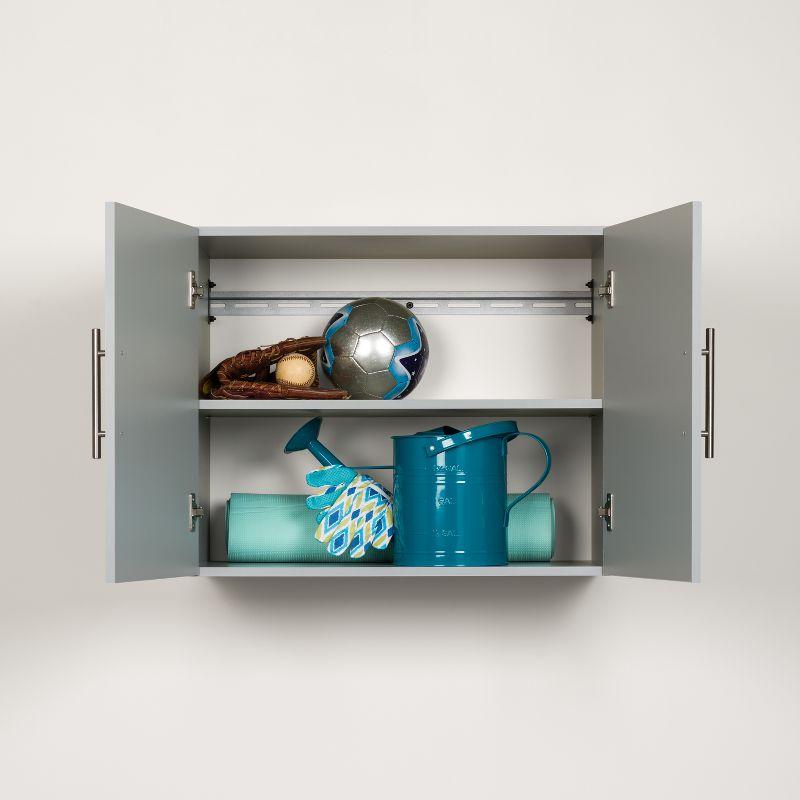 Light Gray Wall-Mounted Storage Cabinet with Nickel Handles