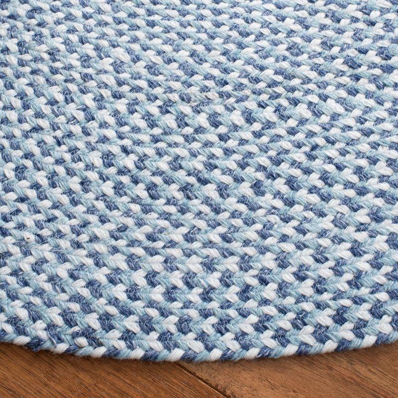 Braided BRD801 Hand Woven Area Rug - Blue/Aqua - 4' round - Safavieh.