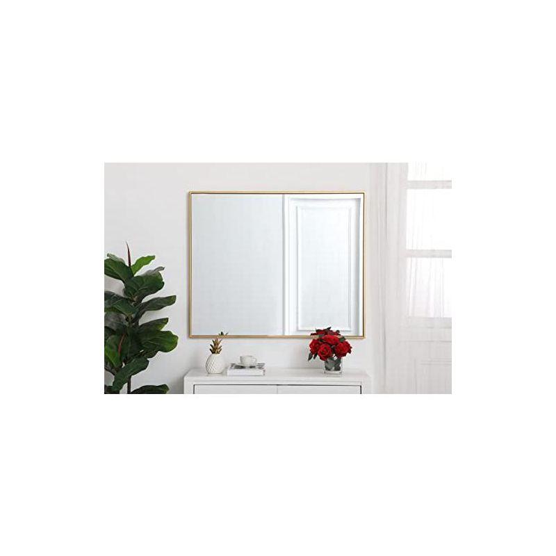 Elegant Blue Silver Rectangular Wall Mirror 30" x 36"