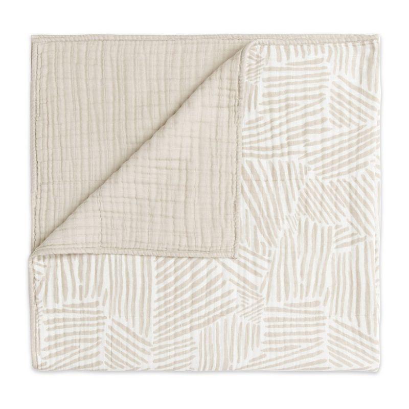 Oat Stripe Quilt In 3-Layer Muslin Cotton