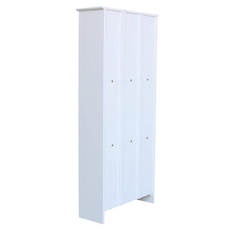 Elegant Transitional White Solid Wood Adjustable Shaker Bookshelf