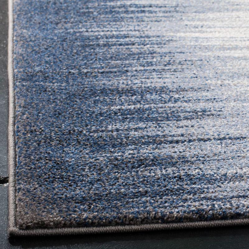 Celestial Abstract Blue 59" Square Synthetic Area Rug