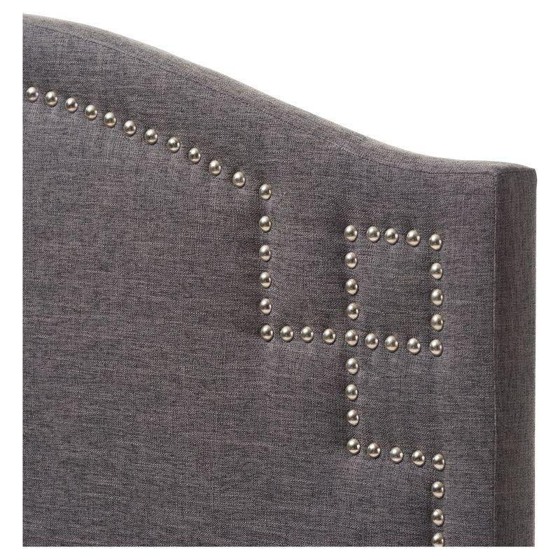 Twin Aubrey Modern And Contemporary Fabric Upholstered Headboard Dark Gray - Baxton Studio: Nailhead Detail, Rubberwood Frame