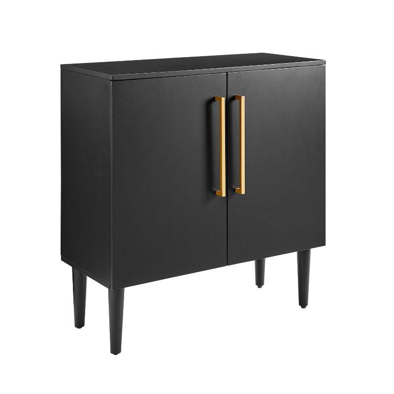 Everett Mid-Century Modern Black Accent Cabinet with Adjustable Shelf