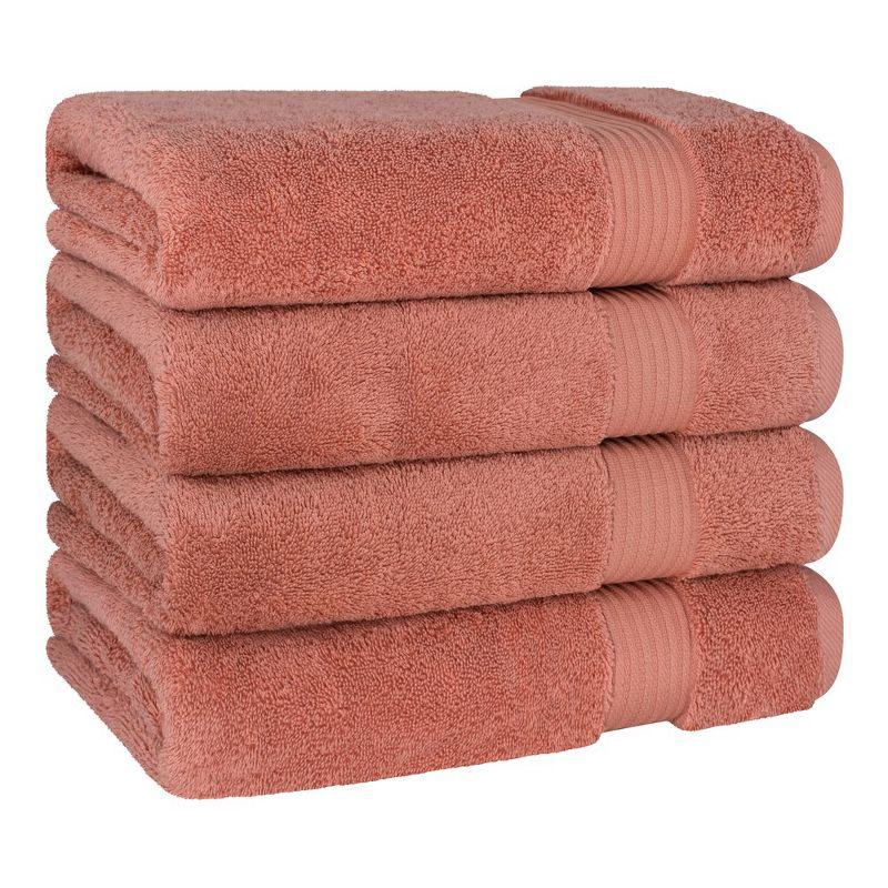 American Soft Linen Turkish Premium Quality 100% Cotton Turkish 4 Piece Bath Towel Set, Soft Absorbent Quick Dry Bath Towels for Bathroom