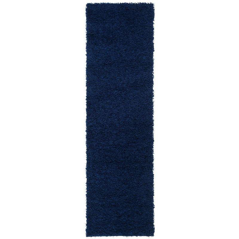 Athens Shag SGAS119 Power Loomed Indoor Runner Rug - Navy - 2'3"x8' - Safavieh.