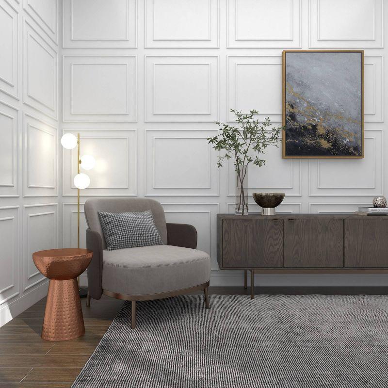 Ivy Bronx Dolina Metal Handmade Side End Accent Table with Hammered Design