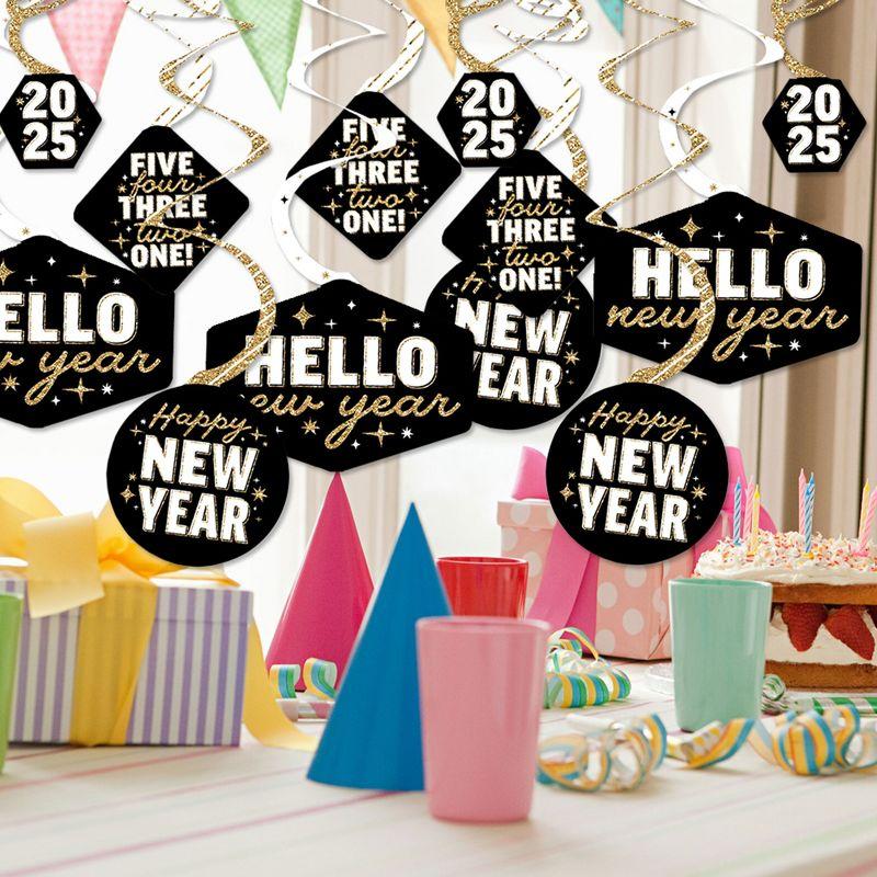 Big Dot of Happiness Hello New Year - 2025 NYE Party Hanging Decor - Party Decoration Swirls - Set of 40