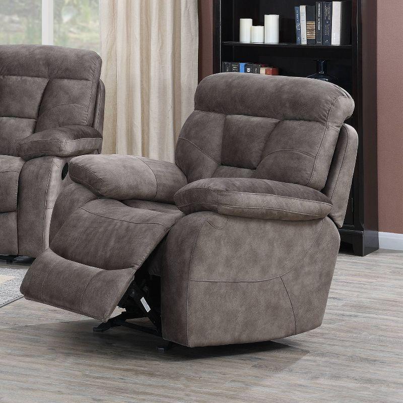 Bogata Upholstered Glider Chair Mushroom - Steve Silver Co.: Polyester Recliner, No Tools Assembly