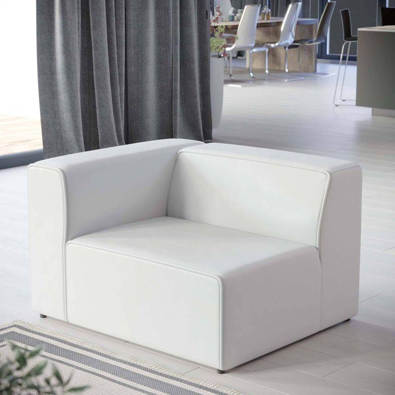 Mingle Vegan Leather Left Armchair White - Modway