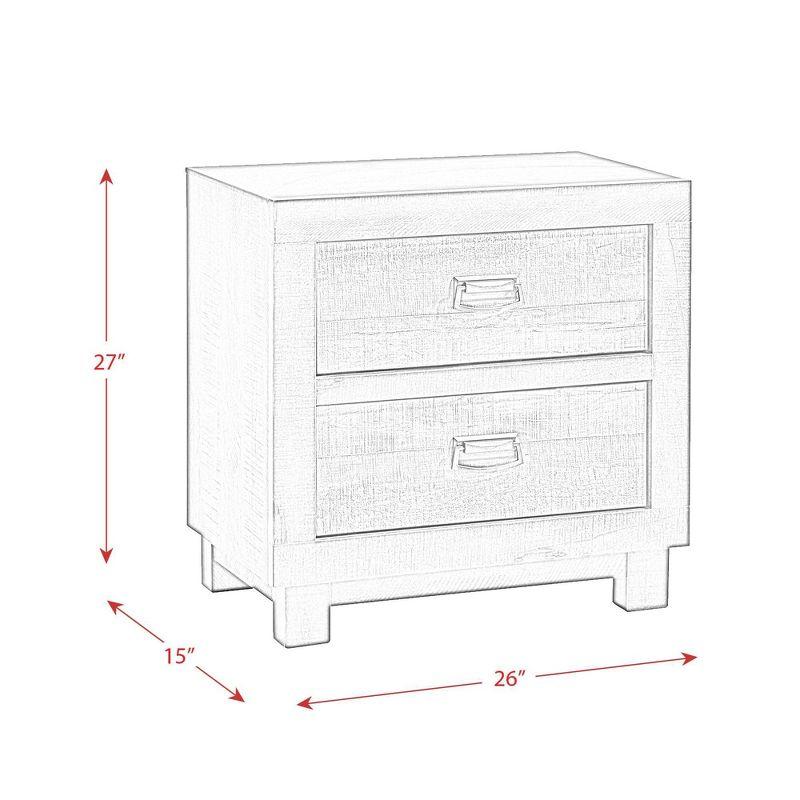2 Drawer Harrison Nightstand Walnut - Picket House Furnishings: Felt Lined, Dust Proof Layer, Dark Nickel Pulls