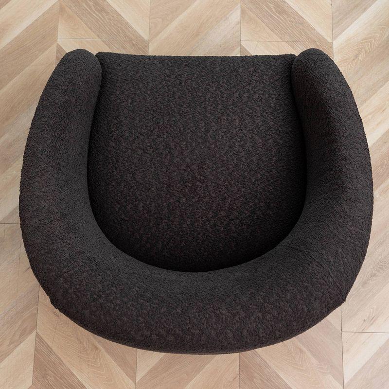 32" Wide Boucle Upholstered Swivel Barrel Chair - Kinwell