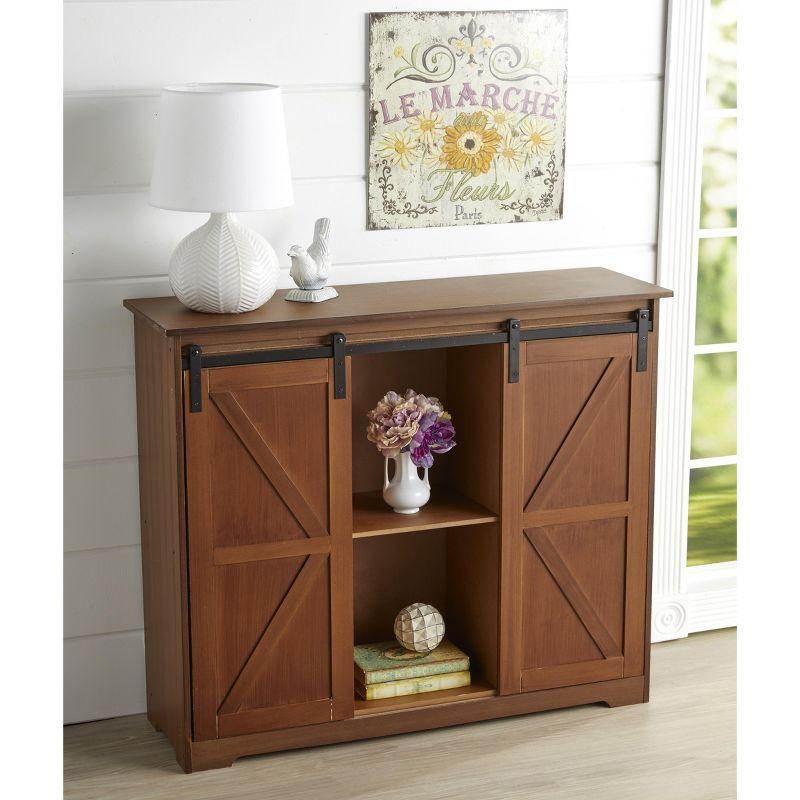 The Lakeside Collection Barn Door-Style Buffet Cabinets - Rustic Wood