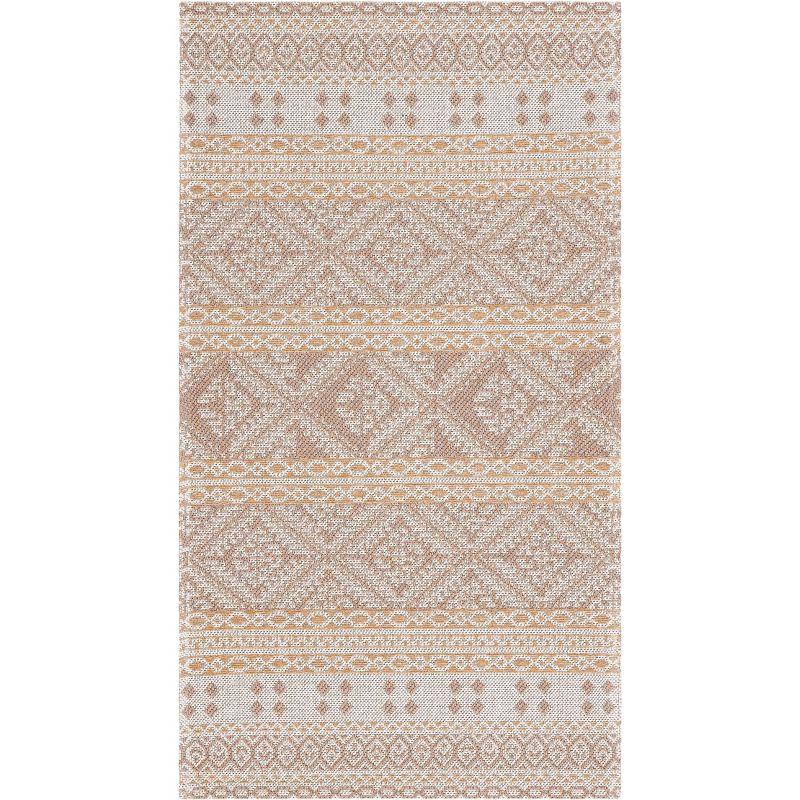 Augustine Geometric Black & Taupe 34" Rectangular Area Rug