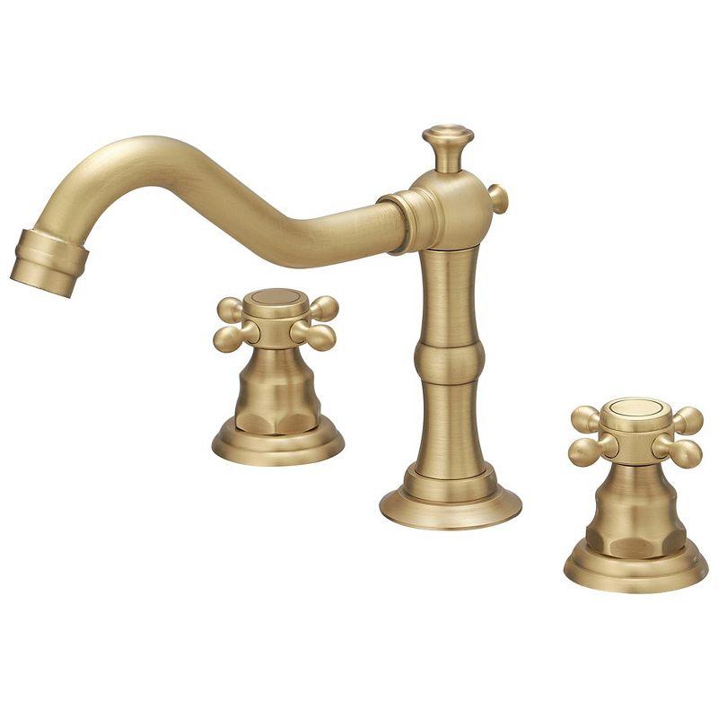 Antique Brass Double-Handle Widespread Bathroom Faucet