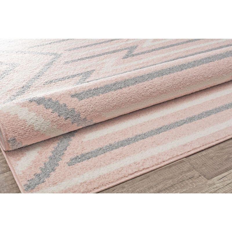 Rugs America Mika MO10A Strawberry Milk Geometric Contemporary Pink Area Rug for Dining Room Rug Neutral Rug Living Room Rug Kitchen, 2'6"x4'