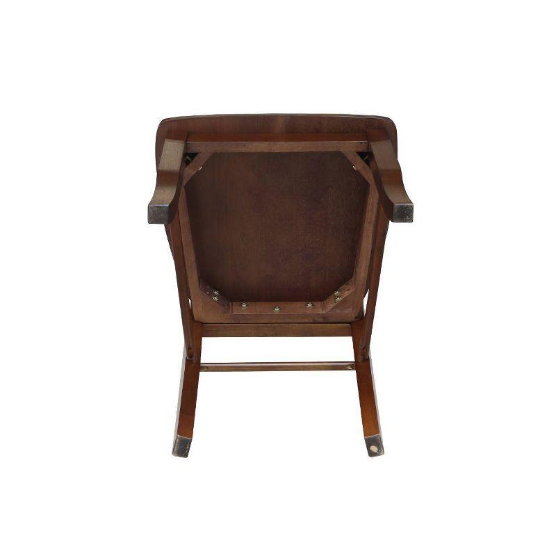 Set of 2 Madrid Ladderback Chairs Espresso - International Concepts: Rubberwood Frame, Mid-Century Modern Style
