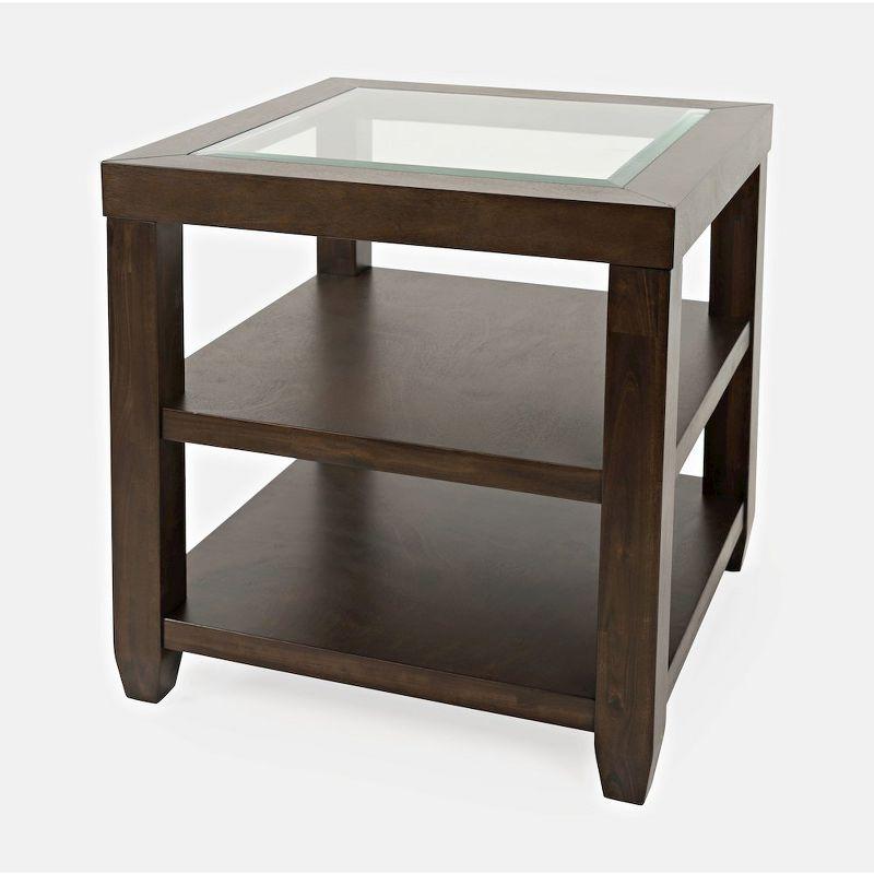 Jofran,Urban Icon Contemporary Glass Inlay End Table with Storage