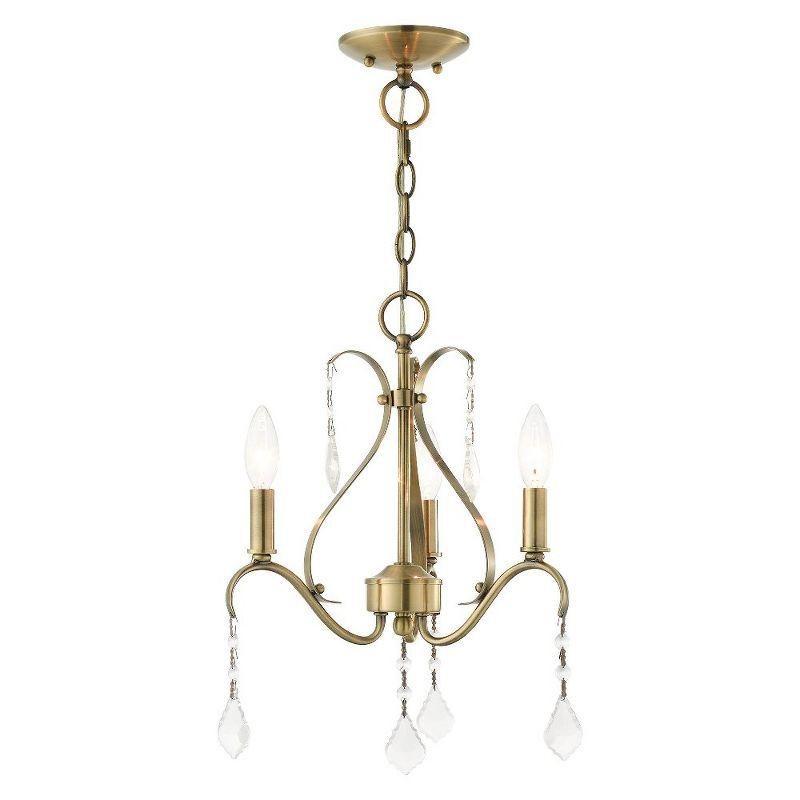 Livex Lighting Caterina 3 - Light Chandelier in  Antique Brass