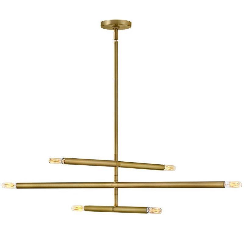 Millie Lacquered Brass 6-Light Mid-Century Modern Chandelier