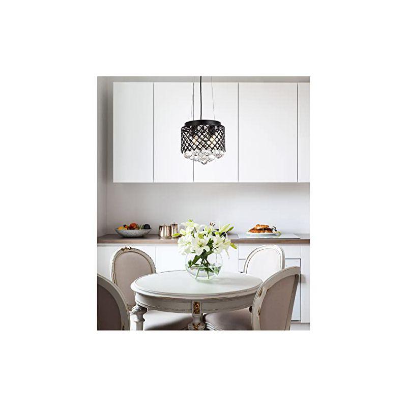 Elegant Lighting Tully 4 lights pendant in black