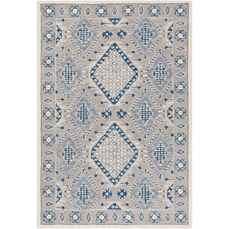 Micro-Loop MLP511 Hand Tufted Indoor Accent Rug - Light Grey/Blue - 4'x6' - Safavieh