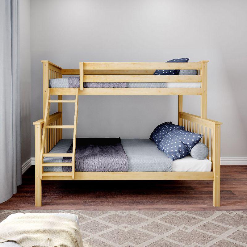 Natural Pine Full/Double Bunk Bed with Storage and Headboard