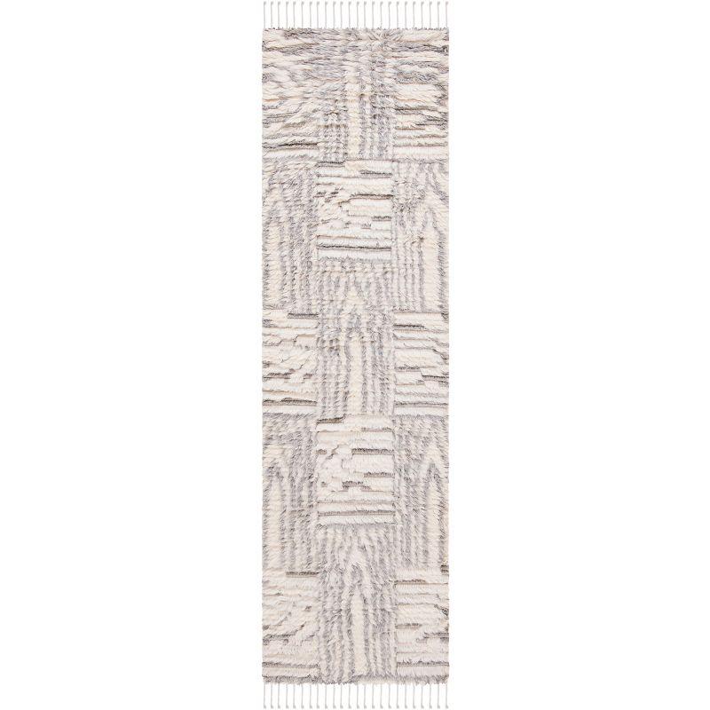 Manhattan MAN464 Hand Knotted Runner Rug - Ivory/Grey - 2'3"x8' - Safavieh.