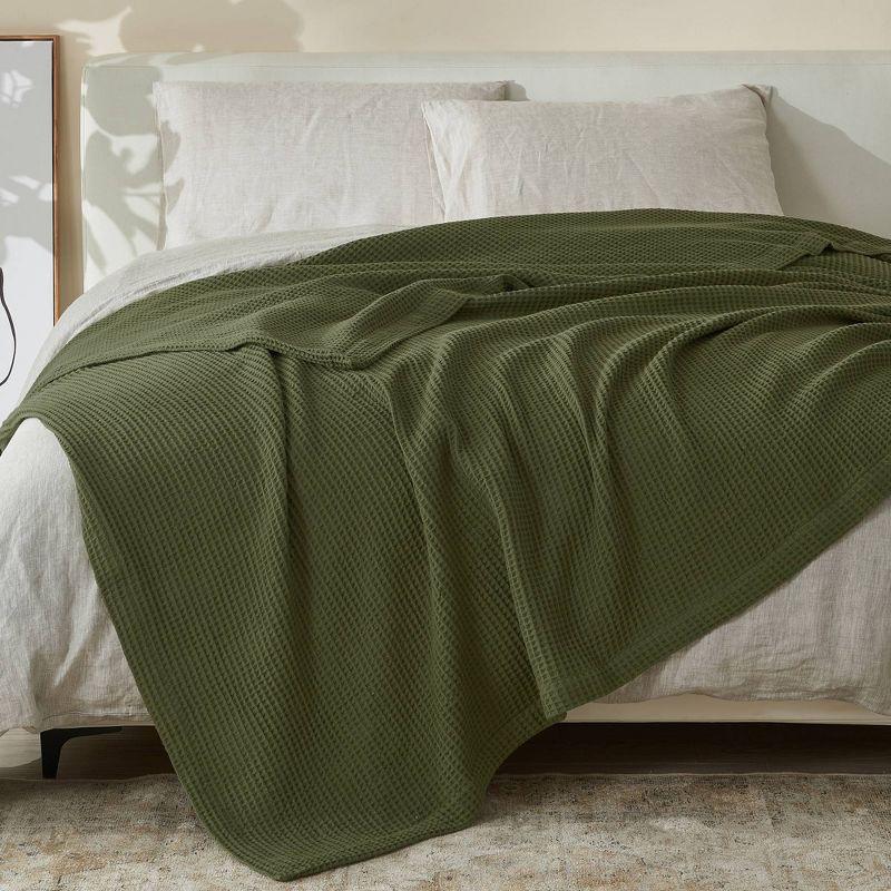 Solid Cotton Waffle Weave Blanket
