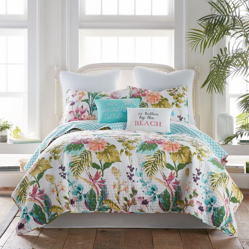 Malana Tropical Quilt Set - King Quilt and Two King Pillow Shams Multi - Levtex Home
