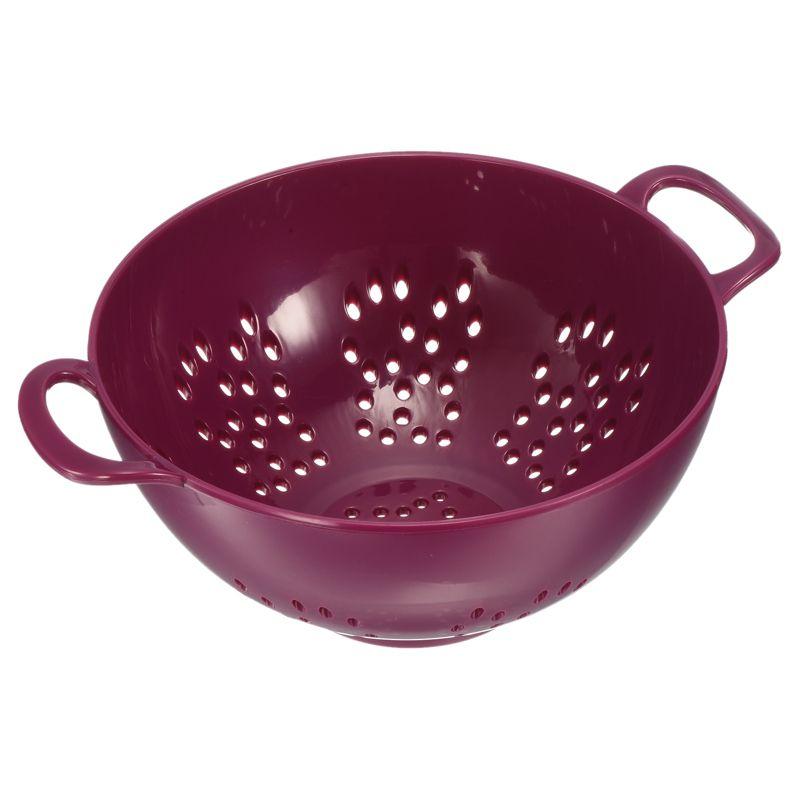 Unique Bargains Plastic Double-Handled Kitchen Pasta Vegetable Fruit Food Colander Purple