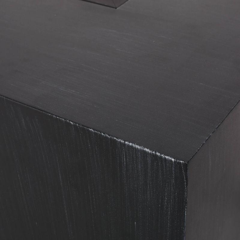 Wellington Outdoor 50000 BTU Rectangular Fire Pit with Tank Holder Brushed Black - Christopher Knight Home