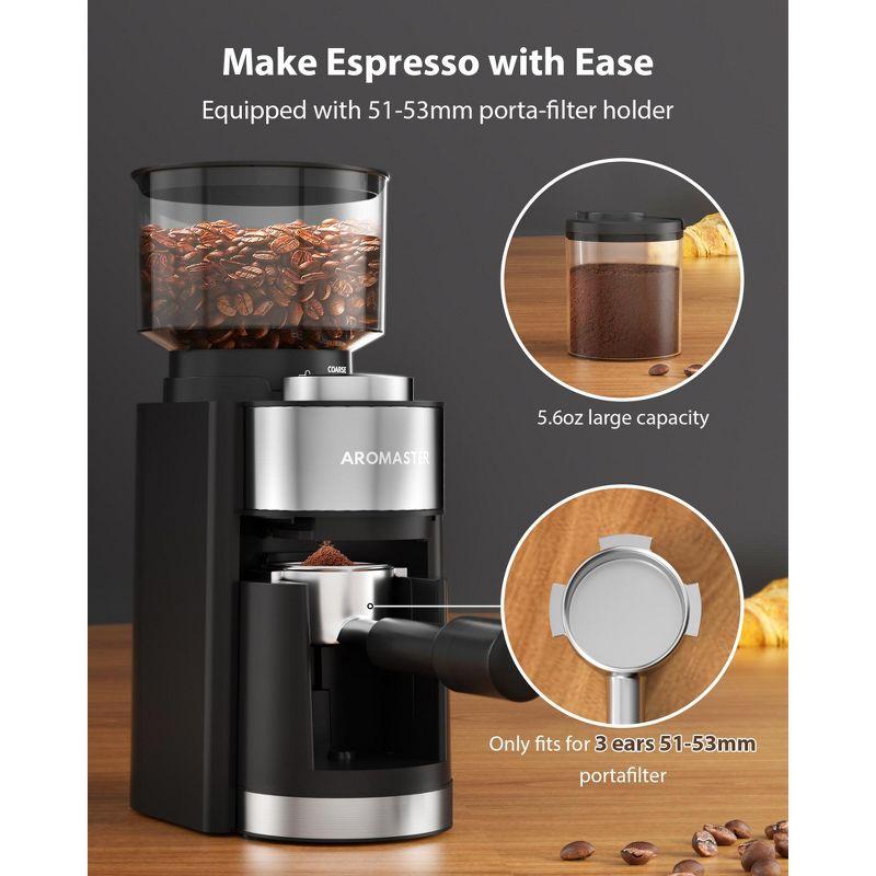 Aromaster Burr Coffee Grinder, Coffee Bean Grinder with 25 Grind Setting