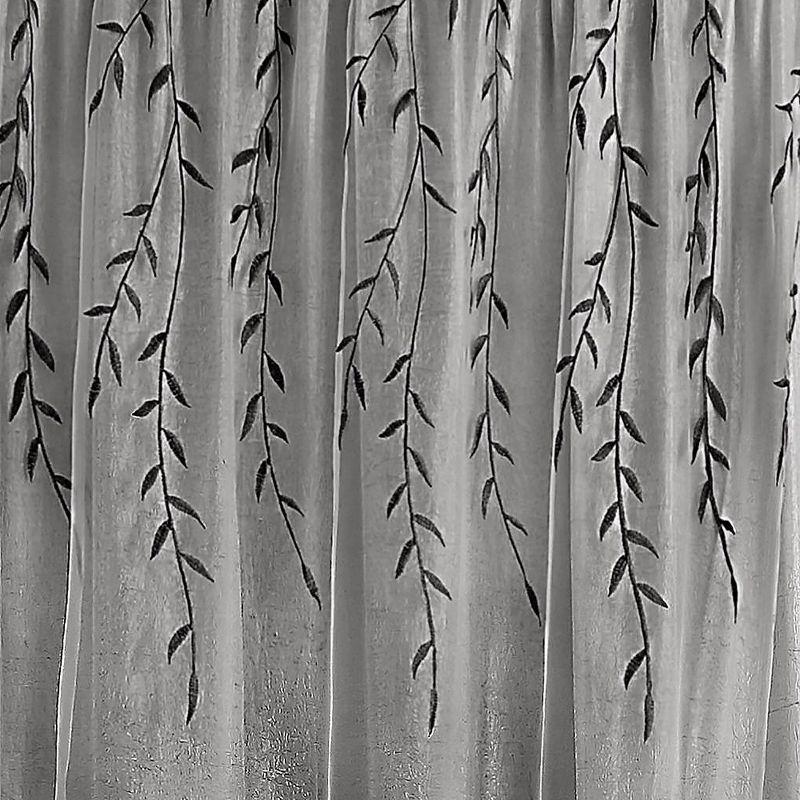 Kate Aurora Traditional Home 2 Pack Double Layered Embroidered Floral Sheer Curtains - 84 in. Long - Gray