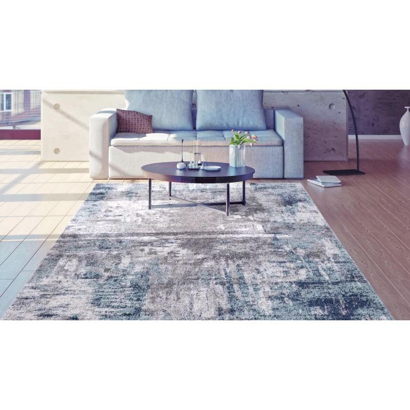 Abstract Elegance Blue 27" Synthetic Area Rug