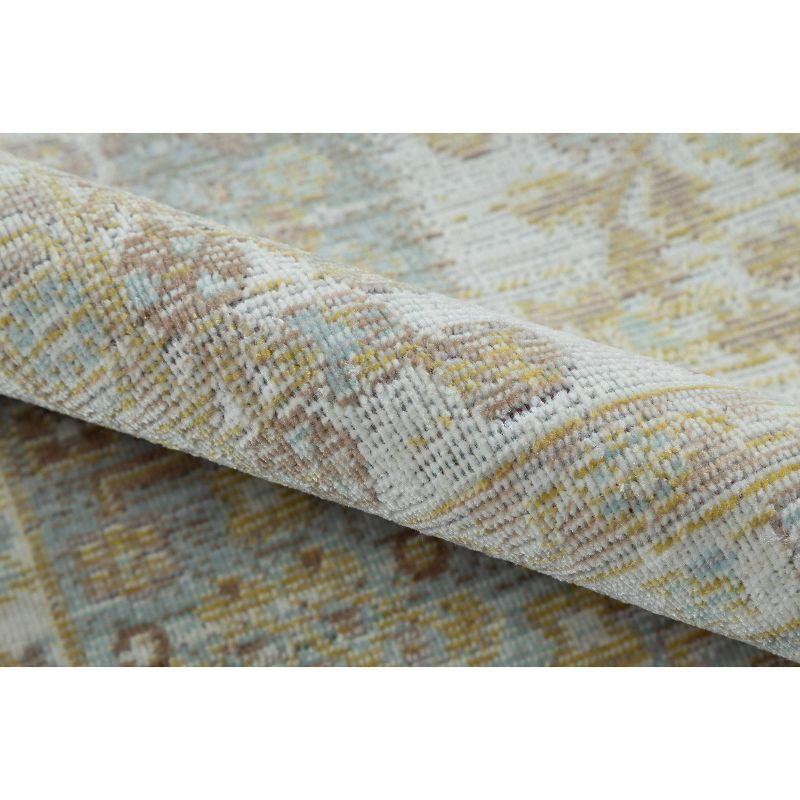 Momeni 4'x6' Isabella Arely Machine Loomed Area Rug Ivory: Classic Medallion Pattern, Low Pile, Indoor Use, Polyester