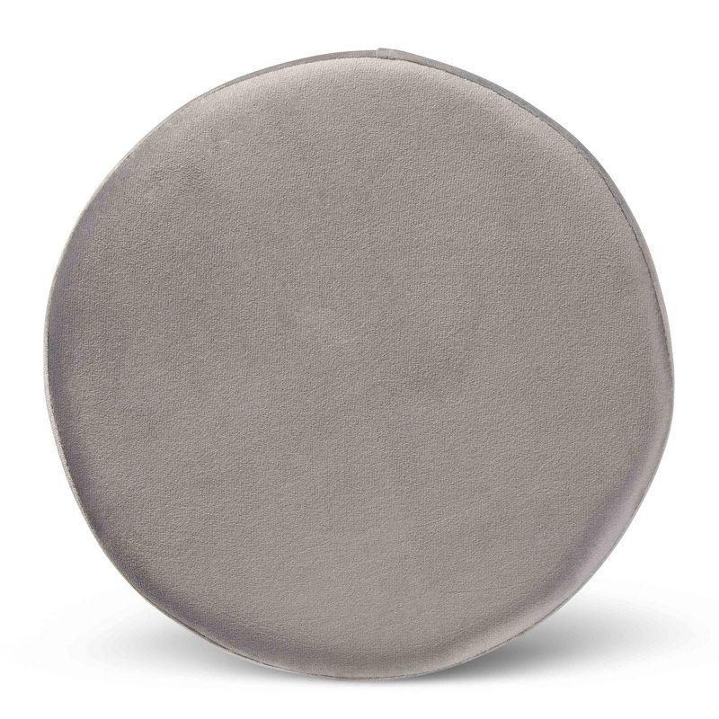 Chaela Velvet Metal Ottoman Gray/Gold - Baxton Studio