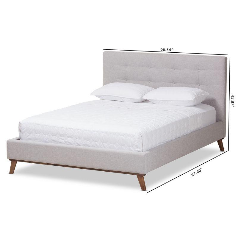 Valencia Mid - Century Modern Fabric Platform Bed - Baxton Studio