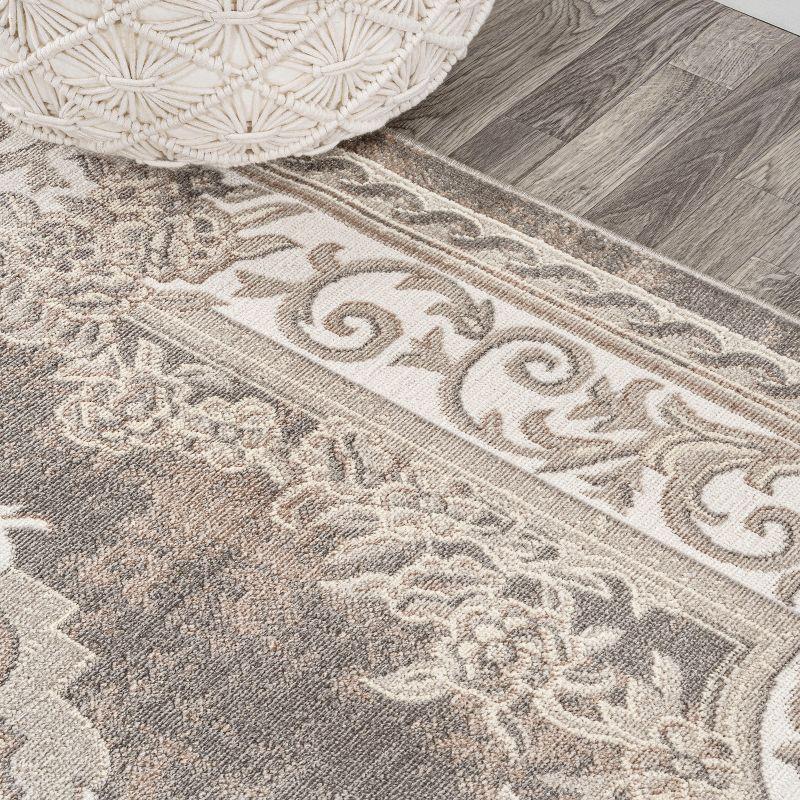 JONATHAN Y Rosalia Cottage Medallion Gray/Ivory 5 ft. x 8 ft. Area Rug