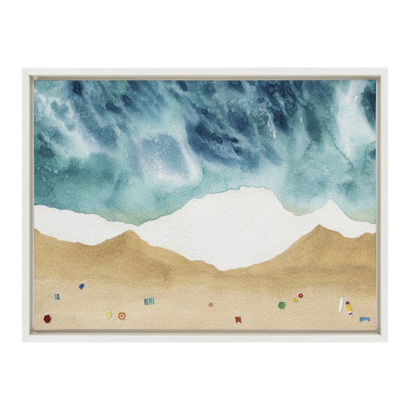 North Shore Coastal Canvas Print with White Frame, 18x24