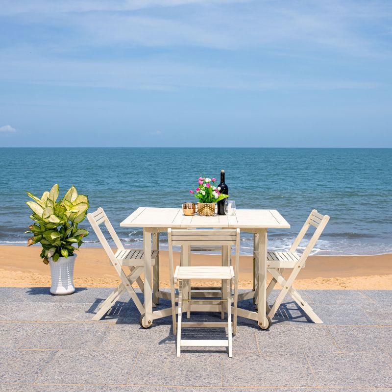Arvin Table And 4 Chairs - Outdoor - PAT7001 - White - Safavieh