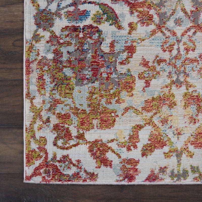 Nourison Global Vintage 7'10" x 9'10" (8' x 10') Ivory/Orange Area Rug Colorful Vintage Damask by Nourison