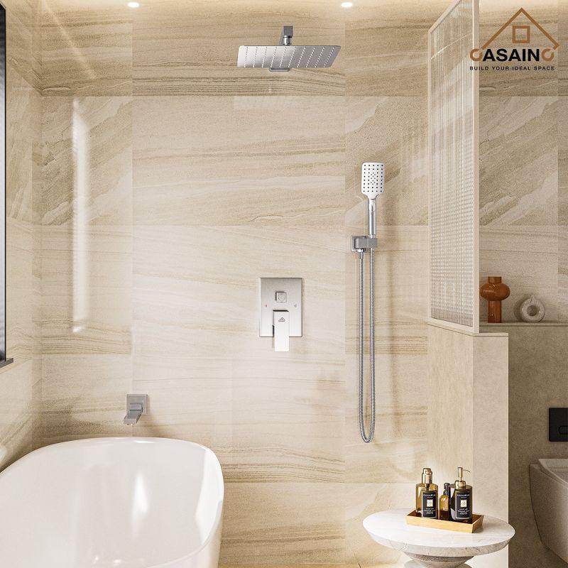 10 inch Wall Mounted Pressure Balanced Complete Shower System With 3 Setting Shower Handheld