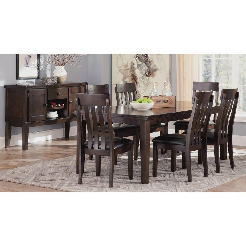 Signature Design by Ashley Haddigan Rectangular Extendable Dining Table Dark Brown: Seats 8, Wood Veneer, Butterfly Leaf