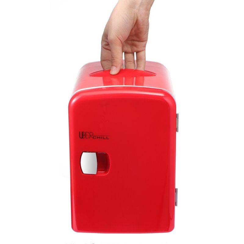 Uber Appliance Personal and Portable Mini Fridge 6-cans - Red