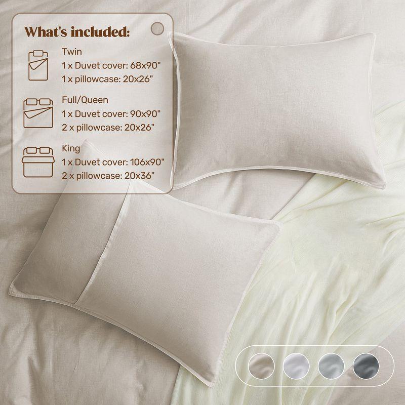 Peace Nest Linen and Cotton Duvet Cover with Pillowcase