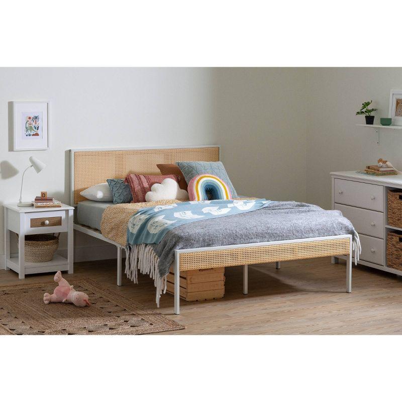 Full Bloom Metal Kids' Platform Bed with Natural Cane - South Shore